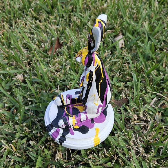 Colorful Abstract Rabbit Figurine - Picture 10 of 10